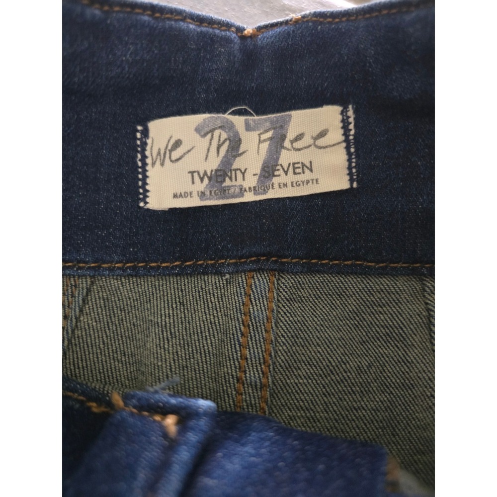 Free People We the Free Jayde High Rise Flare Jeans Blue Denin Wide Leg Tall 27 - Picture 9 of 10